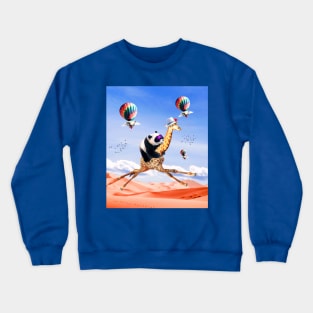 Cute Panda Giraffe - Panda Riding Flying Giraffe Crewneck Sweatshirt